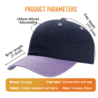 Casquette Urbaine Streetwear Lavée à 6 Panneaux avec Logo Brodé 3D Personnalisé, Plusieurs Couleurs au Choix, Protection Solaire Ajustable, Accessoire de Tête Sportif