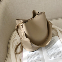 Sac à bandoulière en cuir PU à large sangle décontracté, grande capacité, sacs seau de luxe, sacs à main pour femmes, sacs à bandoulière