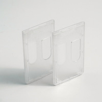 Porte-badge d'identification rigide transparent en plastique populaire, durable, avec fente latérale pour carte, pour lanières, vente en gros usine