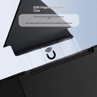 B089Tplus Étui en cuir ultra-fin pliable sans fil mini portable avec support pour tablette et téléphone, clavier capacitif pliable