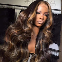 Perruque en cheveux brésiliens/indiens en gros, perruques en cheveux humains vierges bruts sans colle avec dentelle HD complète, perruque frontale en dentelle HD pour femmes noires