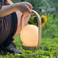 Lampe de nuit portable à LED rechargeable 2000mAh, dôme en verre de lanterne, décoration sans fil, usine BSCI