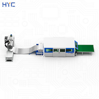 Machine de découpe laser à fibre à alimentation par bobine CNC, alimentation automatique de bandes métalliques, 4 axes, refroidie par eau, servomoteur Yaskawa, rail de guidage HIWIN, Cypcut