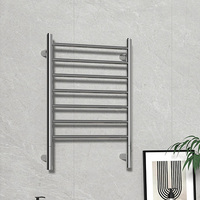 Sèche-serviettes électrique en acier inoxydable finition chromée, mural, 5 barres, design moderne, séchoir à linge pour salle de bain