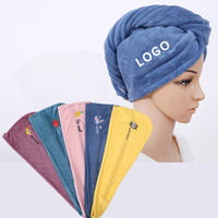 Turban à séchage rapide en microfibre pour femmes Serviette de séchage des cheveux Technique tricotée super absorbante antimicrobienne magique