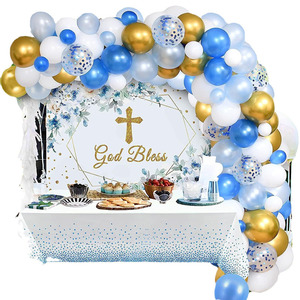 Bleu blanc or ballons garçons anniversaire bébé garçon pleine lune fête décoration ballon <span class=keywords><strong>ensemble</strong></span> pour bébé douche baptême fête - Product Image 4