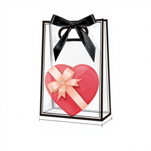 Sacs cadeaux réutilisables transparents en PP avec poignées, rubans et nœuds pour Noël, Pâques, mariages, baptêmes de bébé, anniversaires - En stock - Product Image 3