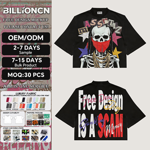 เสื้อยืดพิมพ์โลโก้ตามสั่ง สำหรับผู้ชายและผู้หญิง ไซส์พลัส สไตล์ไฮสตรีท เป็นมิตรกับสิ่งแวดล้อม ผ้าฝ้ายถัก 100% เนื้อหนา ระบายอากาศได้ดี แขนสั้น - Product Image 1