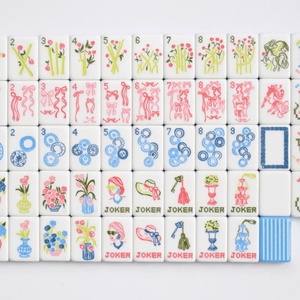 Tuiles de Mahjong de style américain de taille standard, de la marque Miss Darling, avec un design artistique de nœud papillon personnalisable, texture mate brossée à la main, de qualité supérieure - Product Image 4
