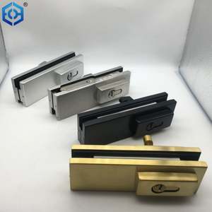 Serrure inférieure en aluminium argenté pour porte en verre - Product Image 3