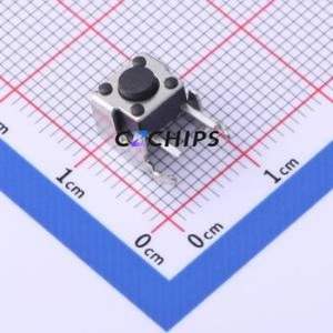 TS-KG02N-BB45F Tactile Switch Through hole Component (THT) Switch Single Pole Single Throw Round Button 2.5N Right Angle Insert - Product Image 1