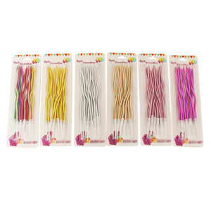 Bougie d'anniversaire colorée créative 12 courbes boîte de papier de fête pour enfants bougie de cuisson gâteau crayon doré - Product Image 6