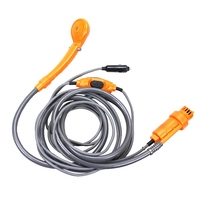 Camping douche 12V électrique douche extérieure seau pliant Kit pour voyage voiture lavage Camping randonnée plantes à fleurs arrosage