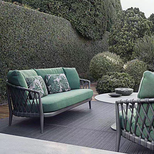 Canapé de patio de qualité commerciale résistant aux intempéries, canapé de <span class=keywords><strong>jardin</strong></span> pour complexe hôtelier, ensemble de <span class=keywords><strong>salon</strong></span> extérieur durable en corde <span class=keywords><strong>tressée</strong></span> pour l'hôtellerie - Product Image 4