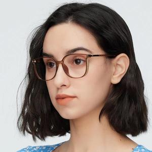 Monture de lunettes optiques rectangulaires 87042 pour femmes, protection contre la lumière bleue, branches métalliques à ressort, taille moyenne, verres en acétate, origine Taizhou - Product Image 2