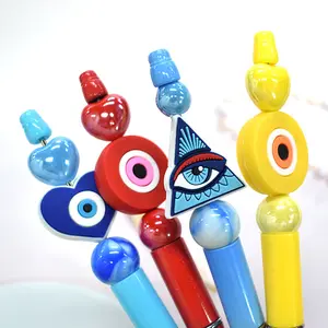 Diy Soft Designer Devil's Eye Style Creative Diy Focal Beads Pvc Pen Charms Pen Beads Charms For Pen Charms