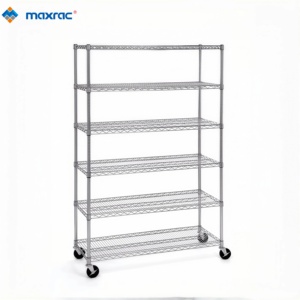 Maxrac Chrome Heavy-Duty công nghiệp kho kim loại Chrome Đánh Bóng dây kệ với dây lưới kệ bền 4 tầng kệ - Product Image 2