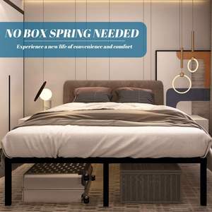 WEKIS-Marco de cama doble con plataforma de metal moderno, fácil ajuste, duradero, 10 años de garantía, elegante listones de acero, diseño para dormitorio y hotel - Product Image 5