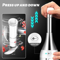 Bowling-stijl knoflookpers 304 roestvrij staal automatische rotatie handmatige crusher 360 veiligheidsvergrendeling 1-minuut snelle knoflookpasta