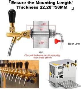<span class=keywords><strong>Grifo</strong></span> <span class=keywords><strong>de</strong></span> <span class=keywords><strong>Cerveza</strong></span> Dorado <span class=keywords><strong>de</strong></span> Vástago Largo (100 mm) con Válvula <span class=keywords><strong>de</strong></span> Flujo, Conexión <span class=keywords><strong>de</strong></span> 5/16'' y Rosca G5/8 para Refrigerador, Congelador o Pared - Product Image 2