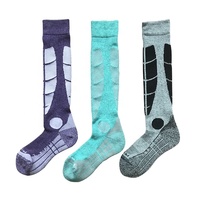 Chaussettes de ski et de snowboard en laine mérinos thermique à compression, avec rembourrage supplémentaire, logo personnalisé, unisexe, pour l'hiver