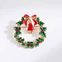 Broches et épingles de Noël en émail doux incrustées de zircons colorés avec logo personnalisé de sécurité