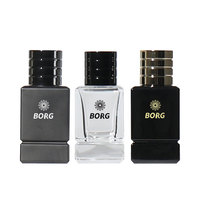 Flacons de parfum en verre transparents de luxe carrés personnalisables avec pulvérisateur, 30ml, 50ml, 100ml, col serti 15mm, pour soins de la peau