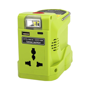 QIYUN 200W Portable Plastic Power Source <strong>Inverter</strong> <strong>Generator</strong> 280LM Light USB Type-C Port Compatible <strong>Ryobi</strong> 18V Battery - Product Image 1