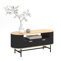 Console multimédia noire de luxe moderne pour le salon, meubles en bois avec support TV, meuble TV pour le salon