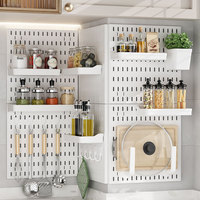 Papan pasak Dinding sistem terpasang dapur hitam Pegboard rak Tampilan plastik Panel dinding Panel alat Organizer rak Kit rak penyimpanan