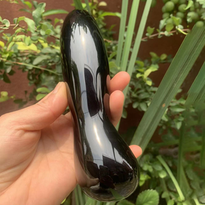 Varita Yoni de Obsidiana Negra Curvada Heisenberg, Dildo, Tapón Anal, 18 cm, 400 g, Hecho a Mano para Masaje de Pene en Adultos - Product Image 6