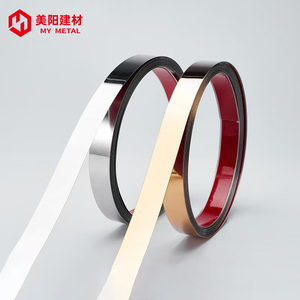 Dễ Dàng Cài Đặt Dính Dải Thép Không Gỉ Vàng Sang Trọng Kim Loại Phẳng Dải Cuộn Cắt Cho Trang Trí Tường Nhà - Product Image 2