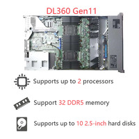 Personnalisé Hpe Proliant Dl360 Gen10 Gen11 Dl380 8sff 1u Serveur de sécurité pour petit bureau Stockage Nas Serveur Gpu