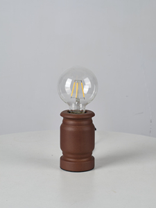 Lampe de table en bois moderne, ampoule LED E27, 2700K blanc chaud, base cylindrique ronde, couleur chocolat, utilisation en intérieur, salon - Product Image 1