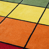 Tapis de jeu antidérapant pour bébé imprimé jet d'encre, design moderne, blocs de couleur, tapis de jeu doux pour bébé, idéal pour les garderies