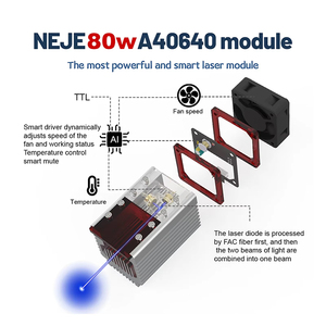 Módulo Láser NEJE <span class=keywords><strong>A40640</strong></span> 80W Pro 450nm Azul Enfocado para Grabado y Corte en Acero Inoxidable Cepillado Suave, Nuevo - Product Image 4
