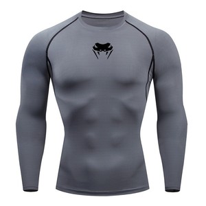 Camisetas de Compresión de <span class=keywords><strong>Manga</strong></span> <span class=keywords><strong>Larga</strong></span> para <span class=keywords><strong>Hombre</strong></span>, de Secado Rápido, Tejido Transpirable con Estampado de Cabeza de Serpiente, <span class=keywords><strong>Camiseta</strong></span> de Alta Elasticidad - Product Image 2