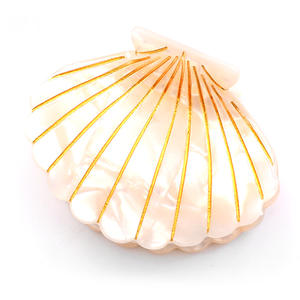 Pinza para el pelo de acetato con textura natural simulada, de alta gama, para uso diario, estilo costero de verano, ideal para vacaciones en la playa y resorts. - Product Image 1