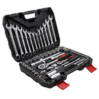 Juego de Herramientas Multifunción de 61 Piezas, Caja de Herramientas con Llaves de Tubo de 8-19 mm, Junta Universal, Juego de Herramientas Grandes para Reparaciones Manuales, Vde