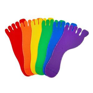 Paire de marqueurs en forme de pied antidérapants J-Rex PR-TF10 couleurs vives TPR (22x9cm) pour équipement d'entraînement préscolaire - Product Image 1