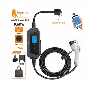 Cargador Portátil para Vehículos Eléctricos Feyree Tipo 1, 9.6 kW, Cargadores de CA para Vehículos Eléctricos con WIFI, Soporte para Cargador con Aplicación, Monofásico, para Carga de Vehículos Eléctricos en Exteriores - Product Image 1