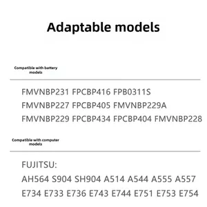 FMVNBP229 FMVNBP229A FPCBP416 FMVNBP231แบตเตอรี่426 FPCBP405 <span class=keywords><strong>E744</strong></span>สำหรับฟูจิตสึไลฟ์บุ๊ก A544 AH564 E733 E734 E743 E753 - Product Image 4