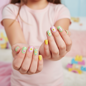 <span class=keywords><strong>Uñas</strong></span> Postizas Autoadhesivas de Diseño Floral con Caras Sonrientes, Paquete de 24 Unidades, Fáciles de Aplicar, <span class=keywords><strong>Uñas</strong></span> Adhesivas, <span class=keywords><strong>Uñas</strong></span> a Presión - Product Image 5
