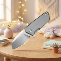 Couteau de poche multifonctionnel de petite taille en acier D2 avec manche en alliage de titane pour le camping, la chasse, le bricolage, les activités de plein air, OEM
