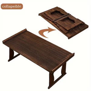 Table basse en bois sur pieds pliables, plateau de table en bois pour café - Product Image 2