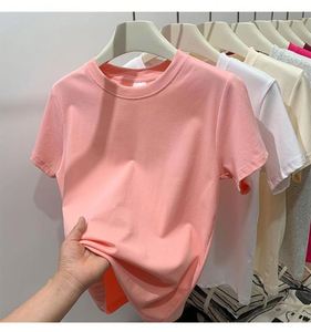 T-<span class=keywords><strong>shirt</strong></span> en <span class=keywords><strong>coton</strong></span> noir à manches courtes pour <span class=keywords><strong>femme</strong></span>, version coréenne, ample, col rond, haute qualité, nouvelle collection été, streetwear - Product Image 1
