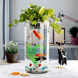 Vaso di vetro chiaro all'ingrosso forniture di fabbrica a buon mercato alto cilindro domestico moderne decorazioni nuziali nordiche - Product Image 1