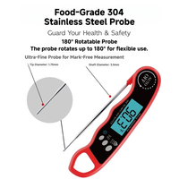 Thermomètre numérique pliable à lecture instantanée, durable, étanche, en plastique, pour aliments, viande, barbecue, OEM/ODM, pour la cuisson et la grillade