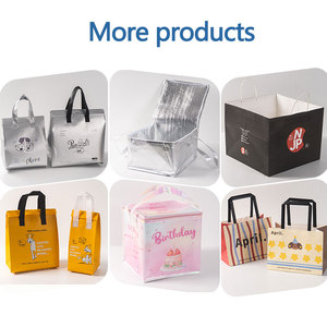 Sacs fourre-tout en papier imprimés motif chien <span class=keywords><strong>banane</strong></span> de dessin animé, poignée découpée, emballage cadeau jaune mignon pour snacks/pâtisseries - Product Image 6