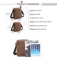 ZUOLUNDUO Style Vintage petit sac à bandoulière Offre Spéciale couleur unie toile antivol fermeture éclair Polyester Design à la mode